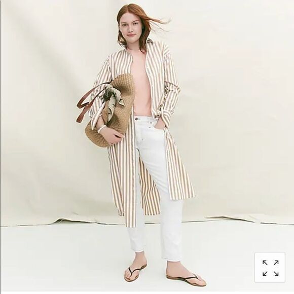 J.Crew 9" vintage straight jean white gold stitch* - Picture 2 of 6